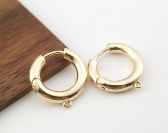 10 stuks 14K vergulde ronde oorringen, onderdelen voor huggie-oorringen, veeroorringen, 16 mm, oorringen voor het maken van sieraden Z064