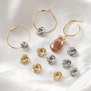 14K Gold/Silver Plated Triple Loop Spacer Beads, 13mm, Real Gold Plated Spacer Beads, Jewelry Finding JH008