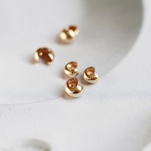20 stuks: gold filled krimpkralen, 2,5 mm /3 mm /4 mm/5 mm afdekkralen, gouden krimpkralen, gouden krimpkralen, B010