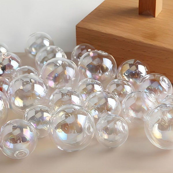 Glass Bubble Beads,12mm,14mm,16mm, 18mm,20mm, Hand Blown Hollow Round Globes for Jewelry Making, DIY Beads Finding GZ001