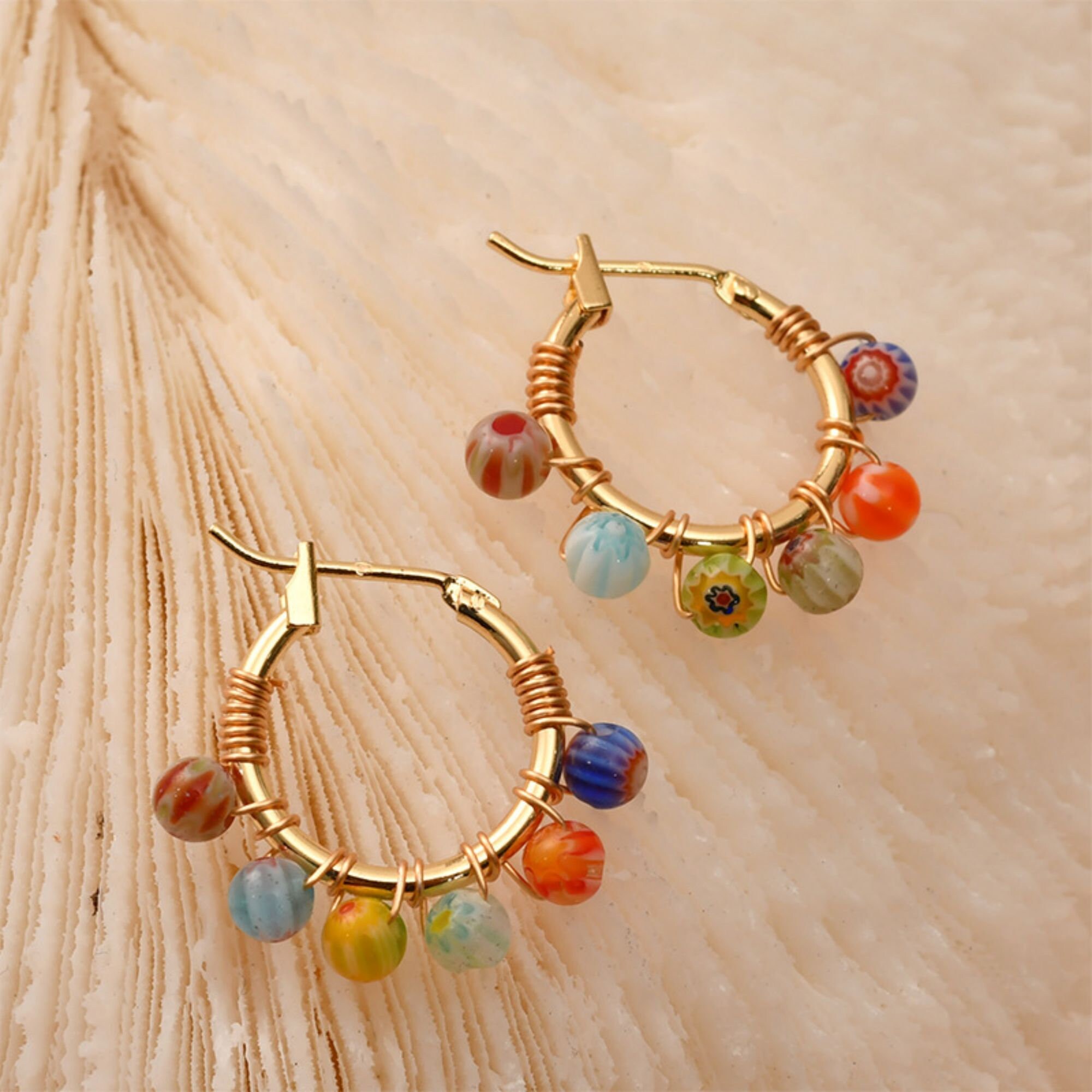 14K Gold Plated Round Hoop Earring, Huggie Hoops Earring