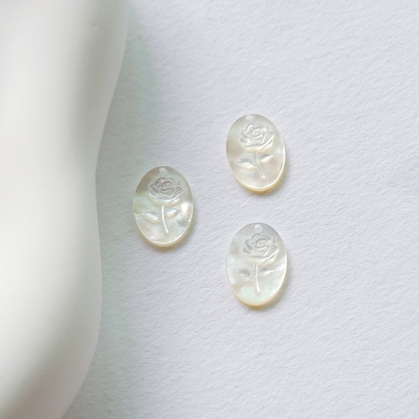Nacre rose de forme ovale, pendentif coquillage nacre, nacre blanche gravée, breloque coquillage, accessoires de fabrication de bijoux en nacre RY031