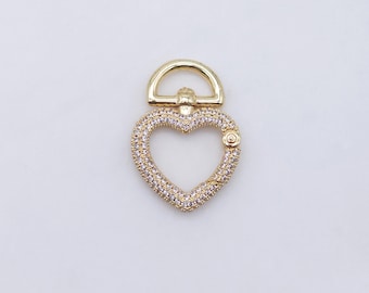 Heart Swivel Lobster Clasp, 18K Shiny Gold Plated Lobster Clasp, 29x20mm, Necklace Bracelet Making Supply, Jewelry Findings S20600