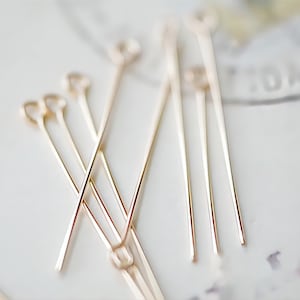 14K Gold Filled Eye Pins - 10 STÜCKE 23/2527 Gauge Eye Head Pins, O Pins, Gold Filled Schmuckzubehör B032