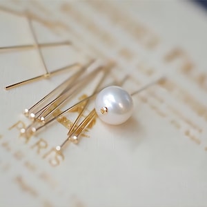 14K Gold Filled Head Pins- [10PCS] 21/23/25/27 Gauge, Head Pins, Gold Filled Jewelry Making Supply BL017