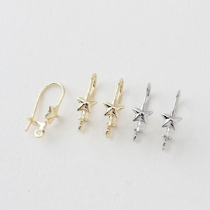 10pcs 14K Gold Plated Star Ear Hooks, Gold French Ear Hooks Earring Earring findings, Fish Hooks, Ear Wires for Jewelry Making BB081