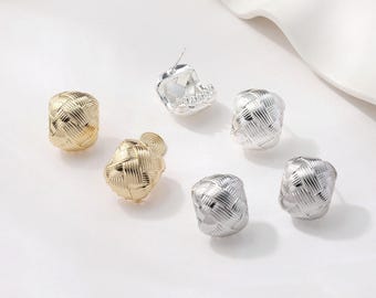 Oorbelonderdelen in de vorm van een boon met 5 gaatjes, 14K verguld / rhodium / witzilver vergulde oorstekers en clipsluiting voor handgemaakte oorbellen GZ976