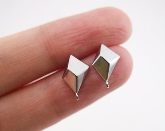 ふっちページ／イヤリング６点 幾何学的なダイヤモンド シルバーポスト イヤリング、S925 シルバー