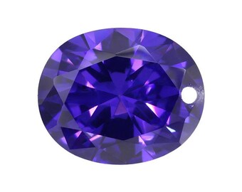 Purple Oval Cubic Zirconia Loose Stones, Single Hole CZ Blanks, Multi Sizes DIY Jewelry Making Supplies ZS016