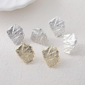 Örhängen i foliepappersstil med ögla, nickelfria, örhängen i 14K guld/silver/vitt silver, örhängesdetaljer GZ841