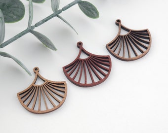 Ginkgo Blatt Holz Charms, Holz Anhänger, zurückgefordert Walnussholz, Geometrische Statement Holz Ohrringe Basteln Ideen JT981