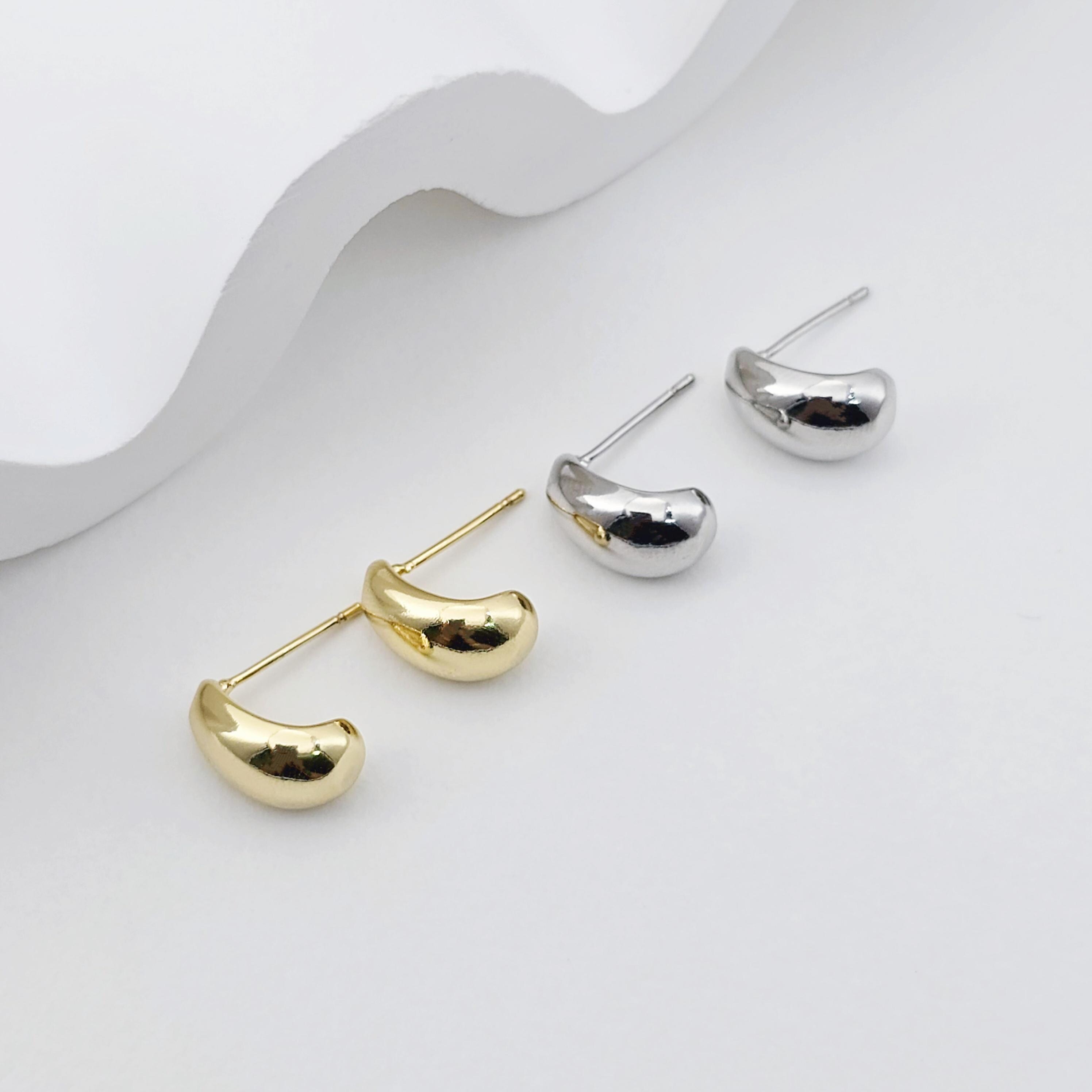 Orecchini A Perno Donna Cuore Martellato Opaco - Placcati Oro 18k In Rame - Eleganti E Minimal