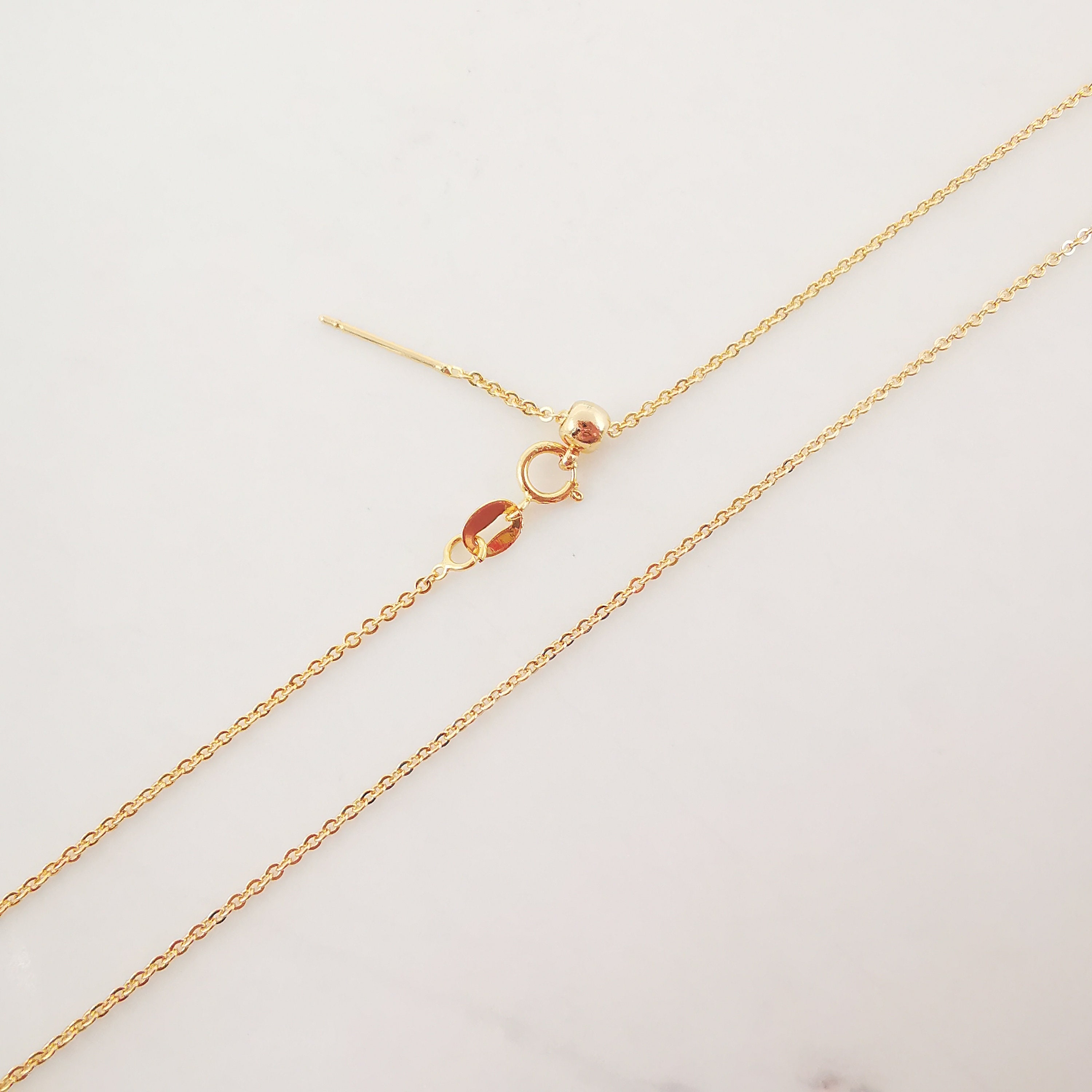 Adjustable Finished Cable Chain for Necklace With Spring Clasp