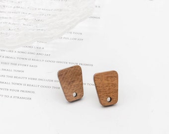 4PCS houten oorbellen, trapezium houten oorbellen voor vrouwen, teruggewonnen walnoothout, nikkelvrij, geometrische statement oorbellen vinden JT943