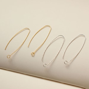 Gedrehte Ohrhaken, 14K Gold Ohrring Ohrringzubehör mit Schlaufe, Fisch Haken, Ohrdrähte für die Schmuckherstellung ST067