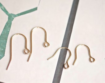 1 Pair- 14K Gold Filled Ear Wires, French Earring Hooks, Fish Hooks, Ear Wires for Jewelry Making BL004