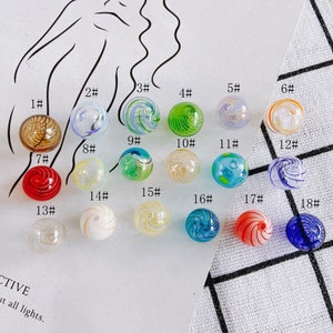 4pcs Glass Bubble Beads, Hand Blown Hollow Globes for Jewelry Making, DIY Beads Finding MY112