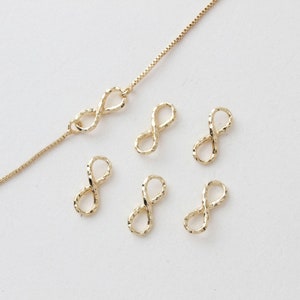 10PCS Gold Figure 8 Connectors, 18K Gold Plated Link Connectors, 14*5mm Infinity Connector Jewelry Findings JG065