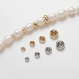 50pcs- 14K Gold Donut Spacer Beads, Tone Rondelle Spacer Beads, 4mm,5mm,6mm,8mm, Bracelet Making, Jewelry Finding SC031