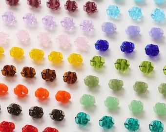 Contas de vidro de flor irregular, contas espaçadoras, 15 x 11 mm, contas soltas de cristal para fazer joias, contas DIY Finding GT071