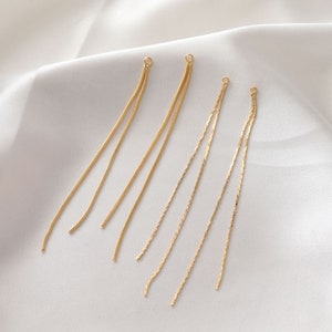 Chain Tassel Pendant, Gold Snake Chain Charm, 18K Gold Plated Earring Chain Pendant, Earring Findings GZ169
