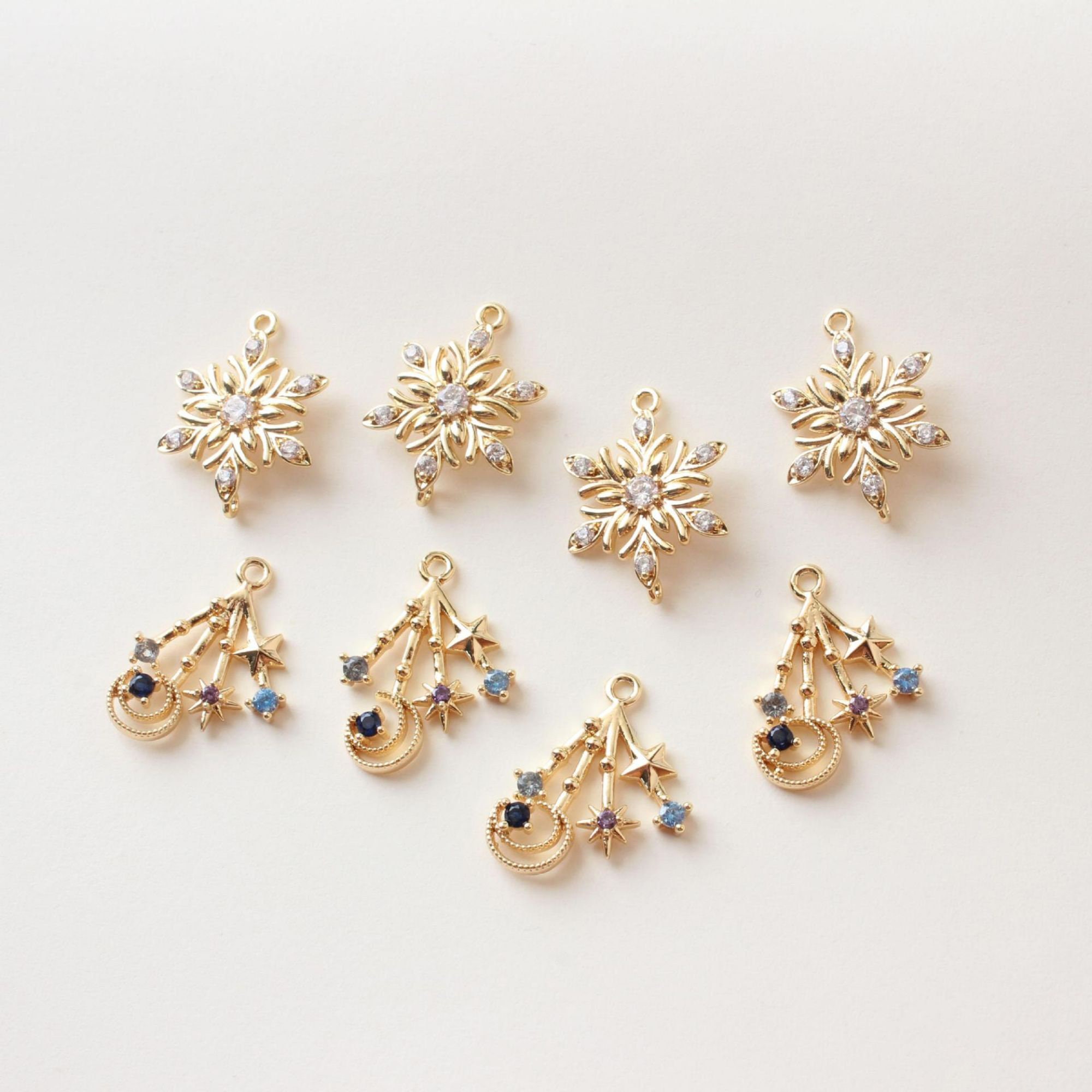今週の新着アイテム CZ Pave Moon&star Charm, Cubic Zircon Crystal Pendant, CZ 小物