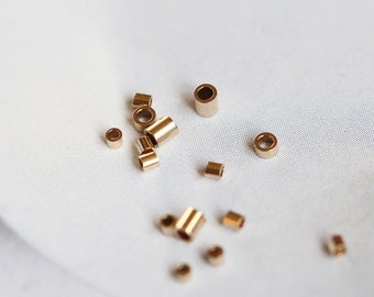 50pcs- Gold Filled Crimp Beads, 1.6x1mm/1.1x1mm Position Beads, 14K Gold Crimp Tube Beads, Gold Crimp Beads, B012