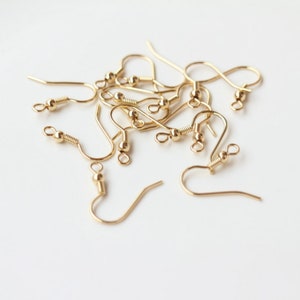 20PCS- Fish Hooks, 18mm 18K Gold Plated Ear Wires, Gold Earring Earring Hooks, Ear Wires for Jewelry Making S836-ZX7015