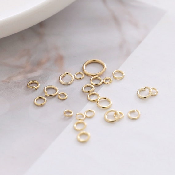 100pcs Jump Rings for Jewelry Making, Thickened Gold Plated Open Jump Ring, Gold Jump Rings for Keychains , 3mm 4mm5mm 6mm7mm 8mm 10mm D0001