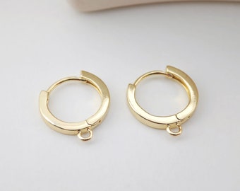 4PCS Huggie Hoops Earring Hoop, 18K Gold Plated Leverback Ear Hoops, Gold Earring Making Findings for Jewelry Making D0148