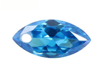 Blue Marquise Cubic Zirconia Loose Stones, Single Hole CZ Blanks, Multi Sizes DIY Jewelry Making Supplies ZS044