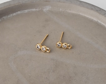 2 ronde CZ-stekkers, bezelset kristallen stiftknop met open lus voor doe-het-zelf bungeloorbellen, benodigdheden voor het maken van sieraden D0803