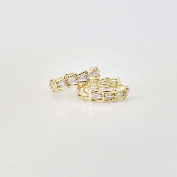 DESIGN - Orecchini A Cerchio In Argento Sterling Placcato Oro 14ct Con Croci
