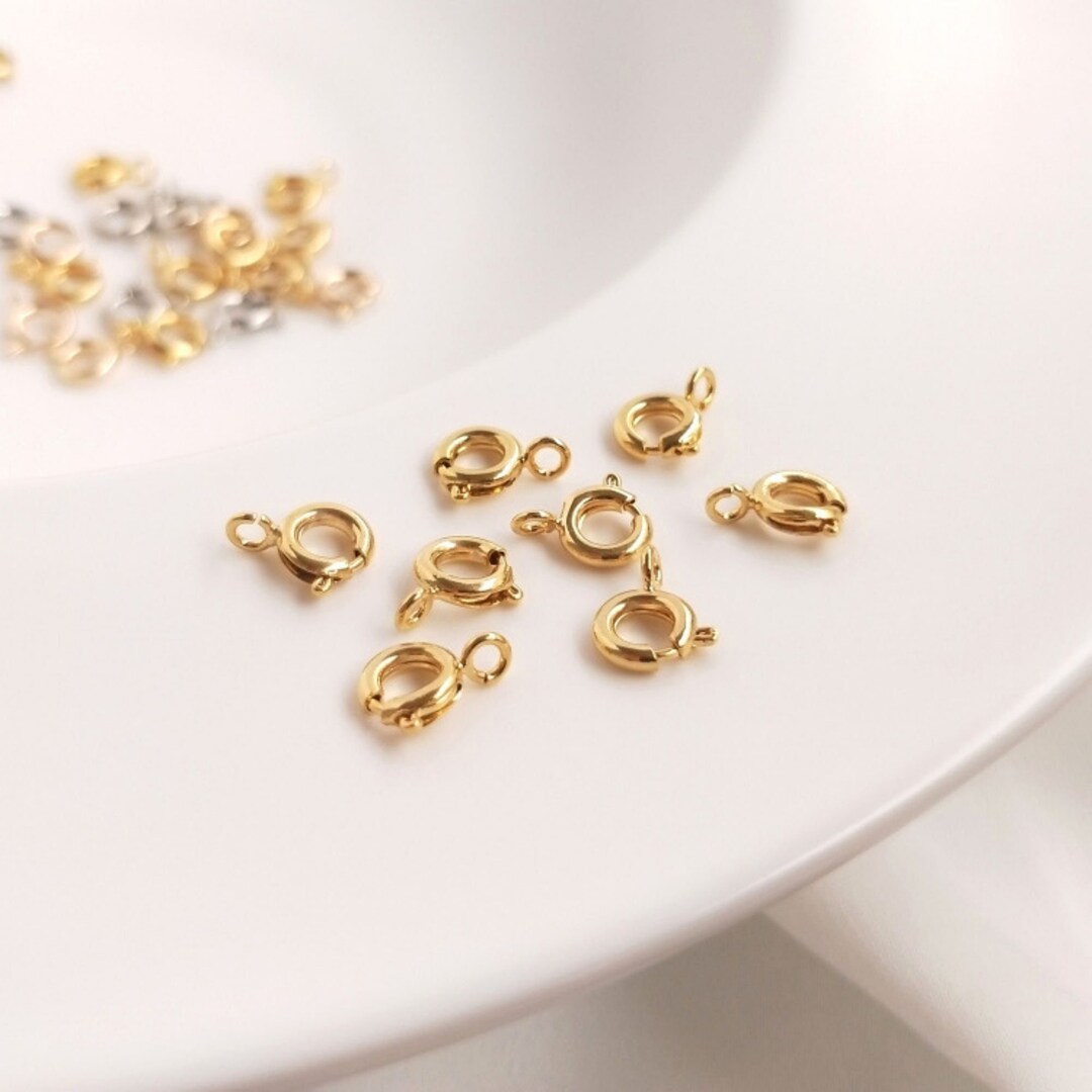 10PCS- 18K Gold/silver Plated Spring Clasp, Open Spring Clasps