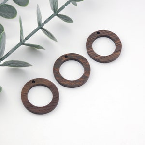 Round Geometric Shape Wood Charms, Wooden Pendant, Reclaimed Walnut Wood, Geometric Statement Wood Earrings Diy Ideas JT997