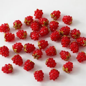 Red Raspberry Strawberry Glaze Beads, 12x13mm, Glaze Loose Beads for Jewelry Making, Bracelet DIY Beads Finding GZ059