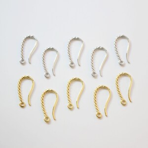 Gedrehte Ohrhaken, 14K Gold Ohrring Ohrringzubehör mit Schlaufe, Fisch Haken, Ohrdrähte für die Schmuckherstellung ST061