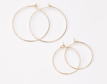 20pcs Circle Wire Pendant, Gold Plated Circle Pendant, 25/30/35/40mm, Circle Earring Findings for Beading, DIY Jewelry Findings Z024