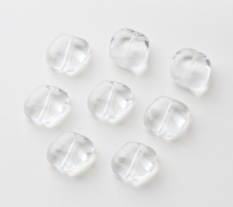 Perles de verre carrées irrégulières, 19x7mm, perles en verre cristal pour la fabrication de bijoux, perles de bricolage trouver GZ019 Transparent
