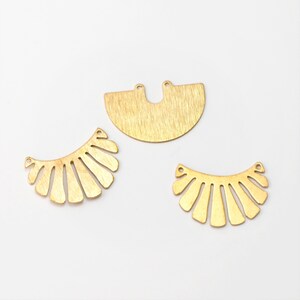 10pcs Raw Brass Geometric Pendant, Textured Arch/Leave Shape Charm, Clay Earring Making Findings, Handmade earring making Supplies Finding
