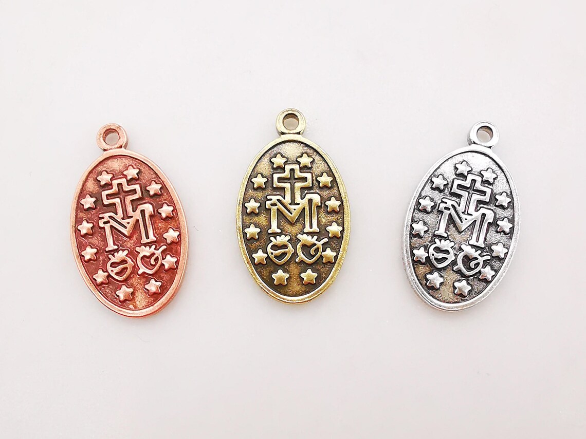 Saint Maria Charms Religious Charms 12x20mm 18K Real Gold Etsy