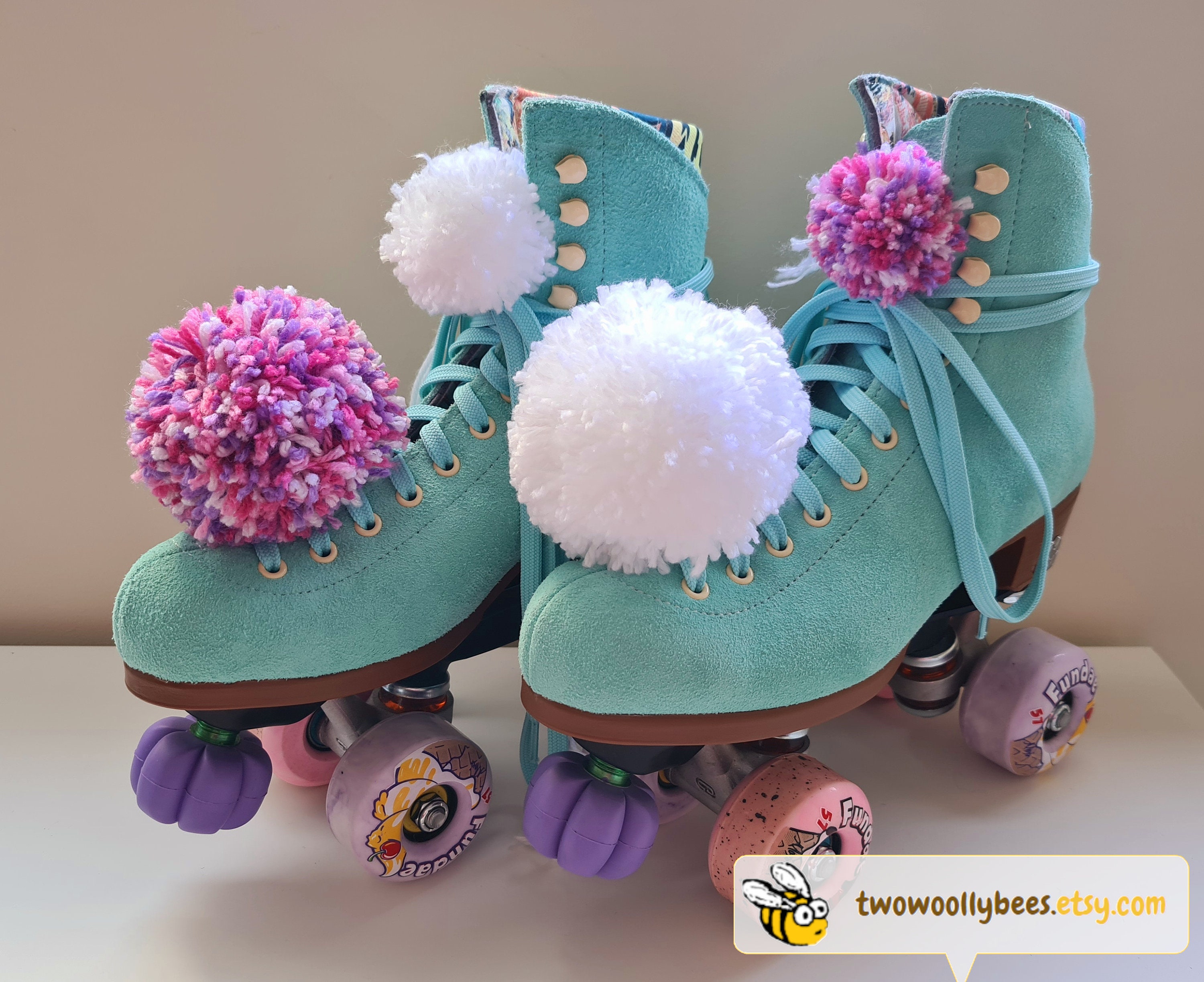 Skates With Pom Poms