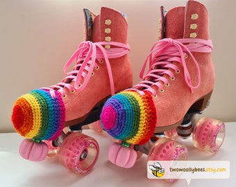Rainbow Wool Roller Skate Toe Guards – Handmade Skate Accessories