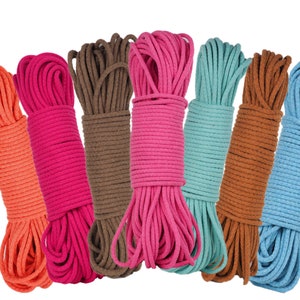 50 Yard Cotton Rope for Baskets & Sewing, Braided Cotton Cord, Premium Yarn, Tress Rope for Craft Projects