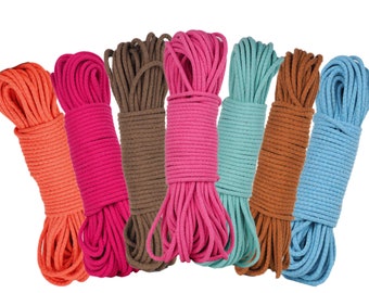 50 Yard Cotton Rope for Baskets & Sewing, Braided Cotton Cord, Premium Yarn, Tress Rope for Craft Projects