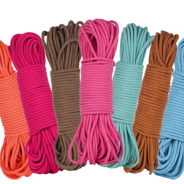 Corde en coton, cordelette, corde pour corbeille en coton, corde en coton tressée pour la couture, fil de coton pour corbeille, corde en coton (50 verges)