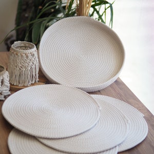 Braided Cotton Rope Placemats (Set of 4) - Ecru Dining Table Decor
