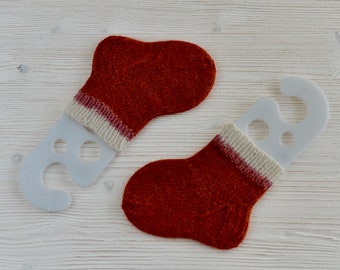 Kid socks size EU 20-22, (US 6-8 children size), hand knitted wool as eco gift
