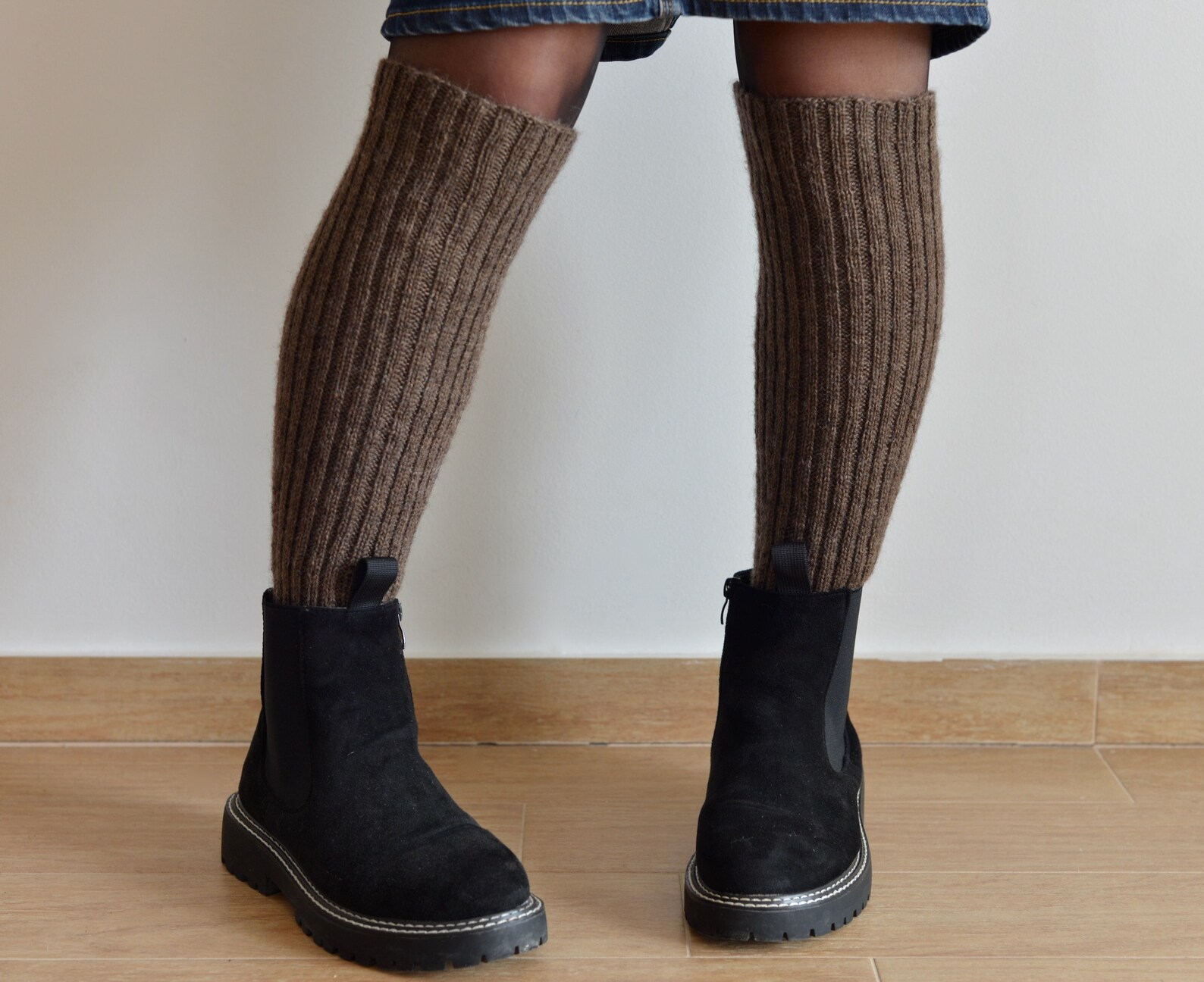 Wool women leg warmers one size 16 41cm long super Etsy
