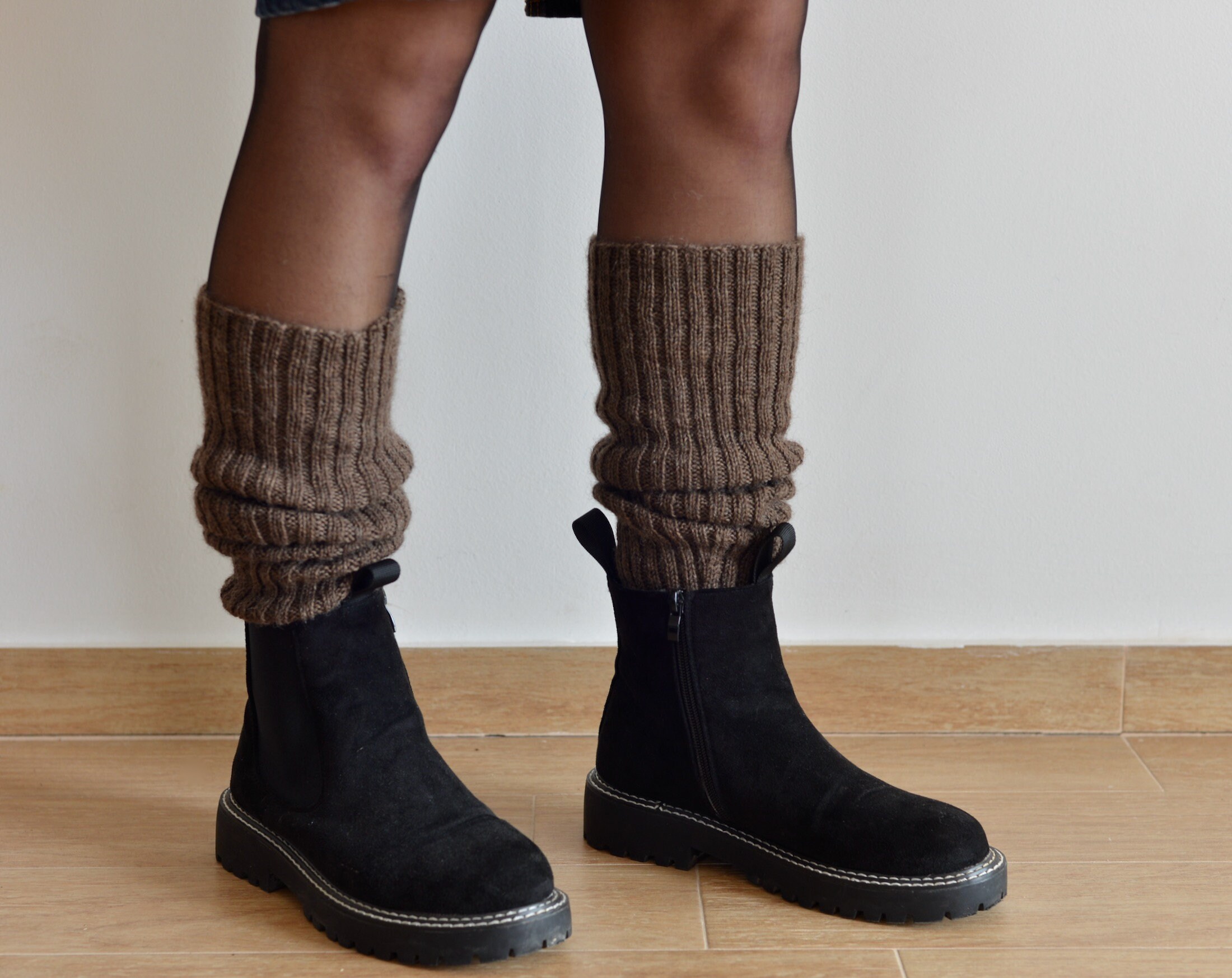 Wool women leg warmers one size 16 41cm long super Etsy